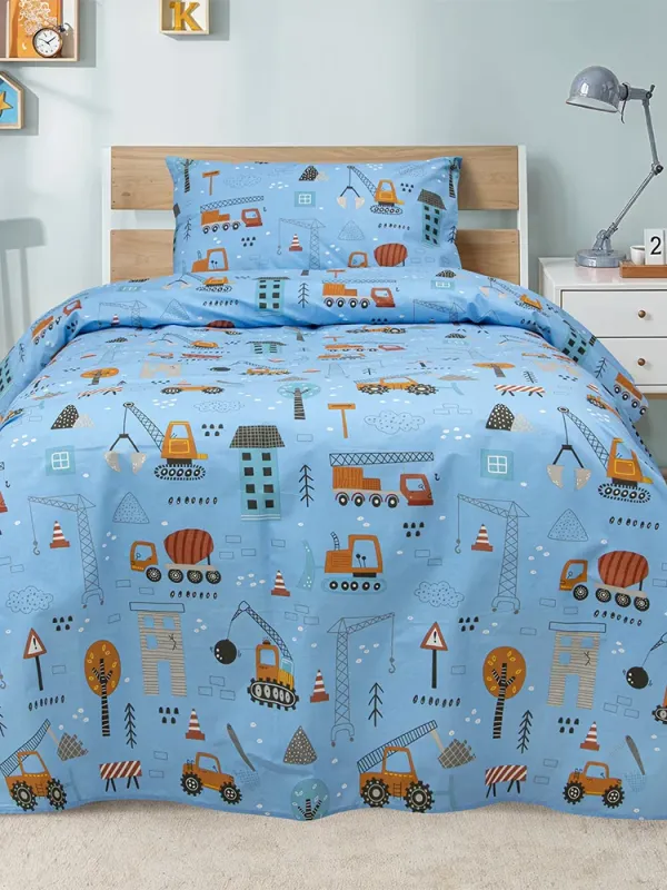 Προϊόν LINO Σετ Παιδική Παπλωματοθήκη (160x240) Playground Town Πετρόλ Εικόνα