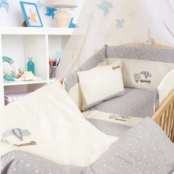 ΠΑΠΛΩΜΑ bebe ΑΕΡΟΣΤΑΤΟ 01 100X140 ΕΚΡΟΥ/ΓΚΡΙ Cotton 100%