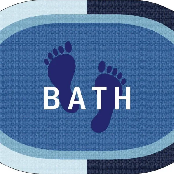 Πατάκι Μπάνιου Oval Αντιολισθητικό Bath 50X70 Sky Blue 100% Polyester