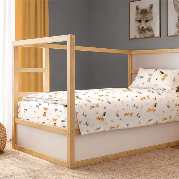 Παπλωματοθήκη Εμπριμέ kids Giraffe 599 160X240 White-Orange 100% Cotton