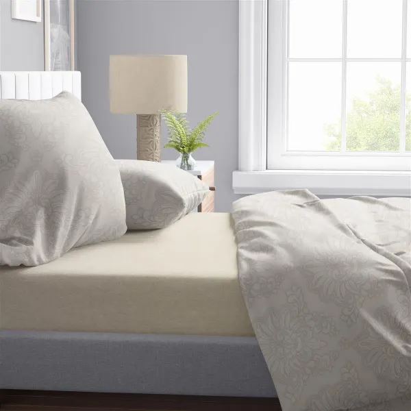 Σεντόνια Εμπριμέ Σετ 4 τεμ Άρτεμις 702 240X270 Beige 100% Cotton