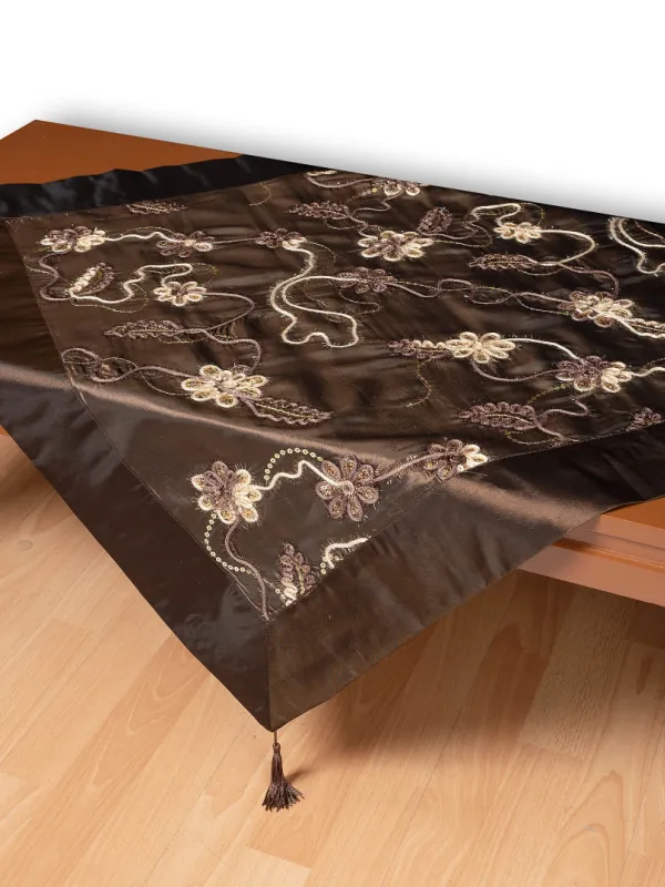 Σατέν τραπεζοκαρέ A11 (120cm x 120cm) καφέ  
