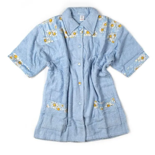 ΜΠΟΥΡΝΟΥΖΙ MINI Γυναικείο με γιακά Sky Blue XL 500 gsm 100% Cotton