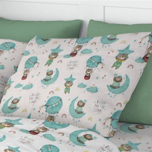 ΜΑΞΙΛΑΡΟΘΗΚΗ ΕΜΠΡΙΜΕ kids Reach the stars 192 50X70 Green Cotton 100%