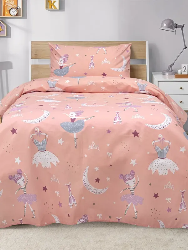 Προϊόν LINO Σετ Παιδική Παπλωματοθήκη (160x240) Dreamy Dancers Κοραλί Εικόνα