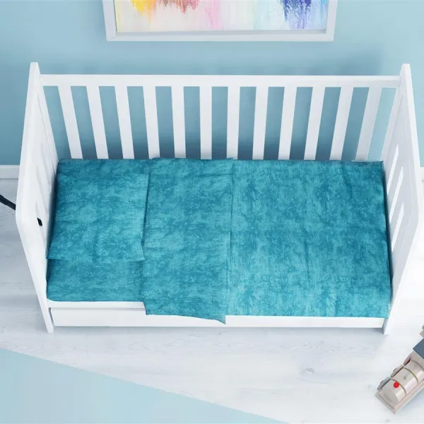 Κατωσέντονο με Λάστιχο bebe Premium Shadow 620 0,70X1,40X0,15 Turquoise 100% Cotton