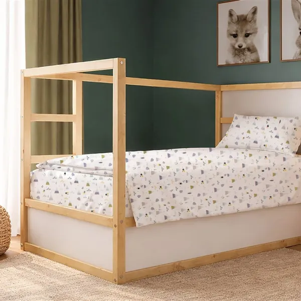 Σεντόνια Εμπριμέ Σετ 2 τεμ kids Whimsical Mountainside 588 160X240 White-Grey 100% Cotton